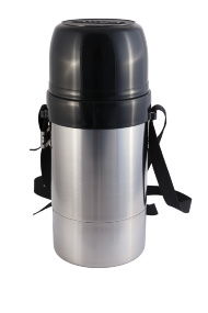 Термос "Дорожный" 1 л с узким горлом на ремне