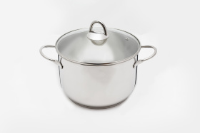 Кастрюля "Классика-ПРИМА" 8 л (прутковые ручки и стеклянная крышка) (260/214 мм)