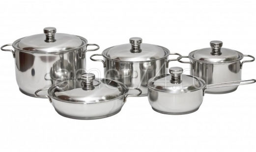 Набор посуды 10 предметов "Классика-ПРИМА" с металлическими крышками