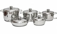 Набор посуды 10 предметов "Классика-ПРИМА" с металлическими крышками