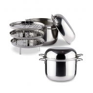 Кастрюля "Классика-Прима" для варки мантов 5 л с ТРС-3 с 3 вставками (220/187 мм)